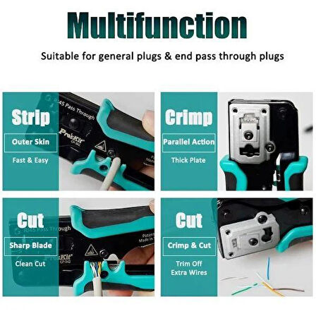 Proskit CP-342  8p8c Rj45 Moduler Konnektör Sıkma Pensesi(Yeni Nesil)