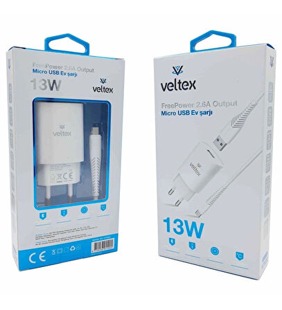 13W 2.6A Micro Şarj Aleti Veltex VTX002