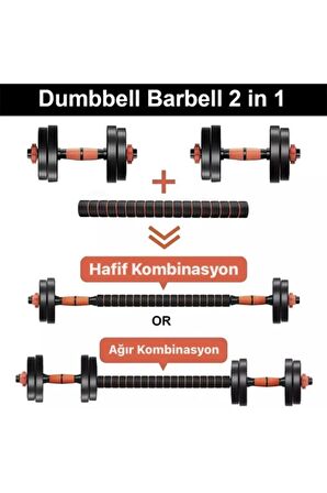 Halter Ve Dambıl Seti Fonksiyonel Ağırlık Ve Vücut Geliştirme Aleti 25kg