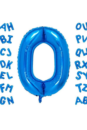 Mavi Harf Folyo Balon 16 Inç 36 Cm