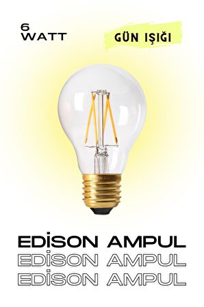 EDİSON AMPUL 1 ADET SARI IŞIK - AVİZE - LAMBADER - MİKA - APLİK