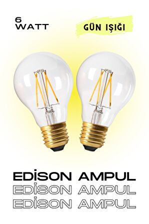 EDİSON AMPUL 2 ADET SARI IŞIK - AVİZE - LAMBADER - MİKA - APLİK