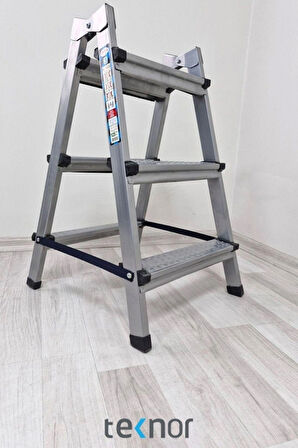  Çift Taraflı Dayanıklı 3+3 Metal Basamaklı Merdiven