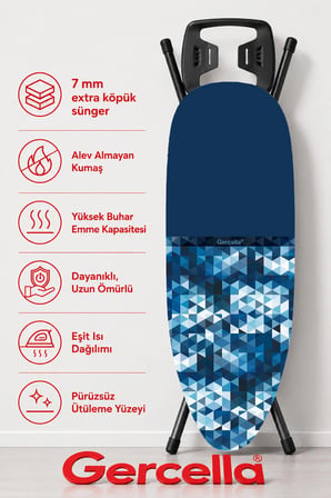 (HEDİYELİ) MOSAİC BATTAL BOY (XXL BEDEN) (60X162 CM ) ÜTÜ MASASI KILIFI