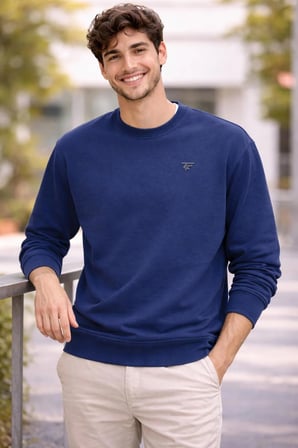 Berlin erkek dar kesim flim fit bisiklet yaka desenli kazak