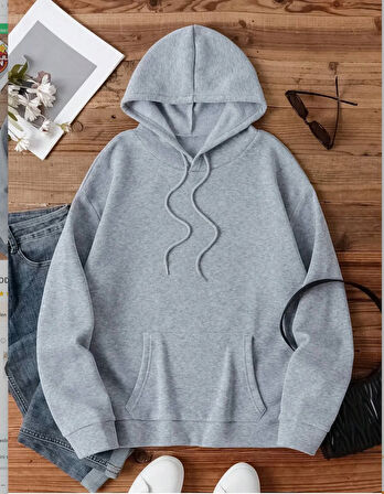 Kapüşonlu 3 İplik Sweatshirt