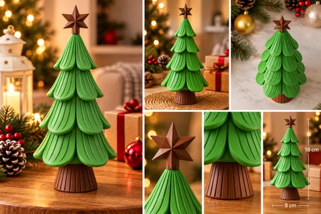 Dekoratif Yılbaşı Ağacı Biblosu – Yıldız Tepeli, Modern Tasarım 🎄