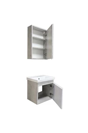 KAREN BANYO ALFA 50 CM BANYO DOLABI RETRO TAŞ - BEYAZ