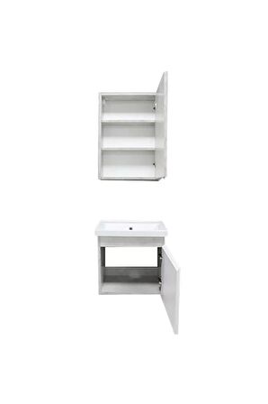 KAREN BANYO ALFA 50 CM BANYO DOLABI RETRO TAŞ - BEYAZ