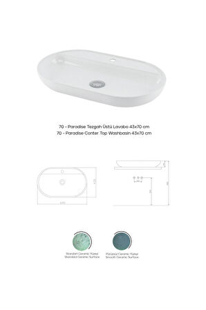 Karen Banyo Paradise 70 Cm Tezgah Üstü Lavabo