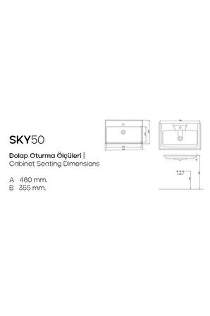 KAREN BANYO SKY 50 CM, DOLAP UYUMLU SERAMİK LAVABO 