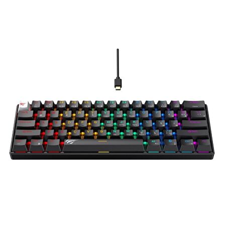 Havit Gamenote KB903L %60 Mekanik Blended Aydınlatma Oyuncu Klavyesi - 61 Tuş - Siyah