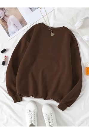 Unisex Love Yourself Baskılı Bisiklet Yaka Sweatshirt