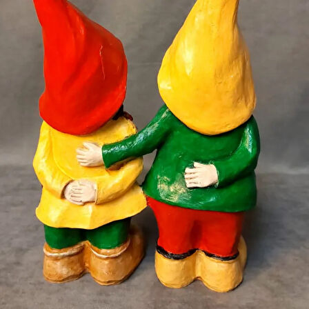 Uretti - Funda 1603 - 9392 El Yapımı Sevimli Bahçe Cüceleri - Kahverengi