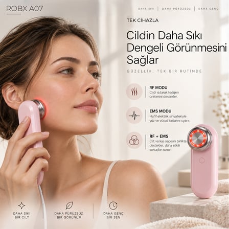 Robx A07 Yeni Nesil RF EMS Cilt Sıkılaştırıcı Ve Kırışıklık Yüz ve Vücut Aleti 