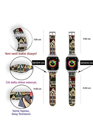 Watch Kordon 2 3 4 5 6 7 8 Se 42 44 45 49mm Almanya Evler Desen Kordon Kayış Bileklik Silikon