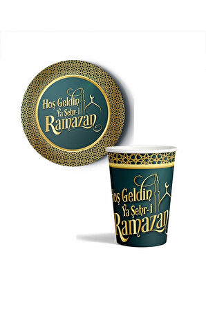 Hoş Geldin Ramazan Tabak Bardak Seti Y07