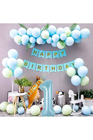 Çıtıpıtıstore Lüks Mavi 1 Yaş Balon Set