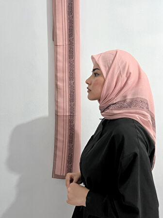 Aminenesil Soft Pamuk Etnik Düz Eşarp Bej Renk