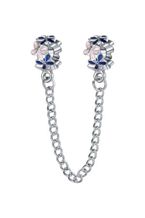 Kelebekler Güvenlik Zinciri Charm | 925 Ayar Gümüş