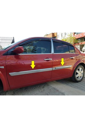 Renault Megane 2 Uyumlu 2002-2010 Krom Yan Kapı Çıtası 4 Parça Paslanmaz Çelik