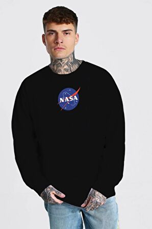 %100 Pamuk Oversize Kalıp Nasa Tasarımlı Unisex Sweatshirt