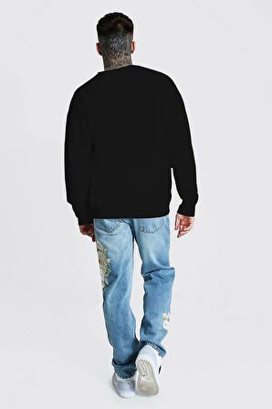 %100 Pamuk Oversize Kalıp Nasa Tasarımlı Unisex Sweatshirt