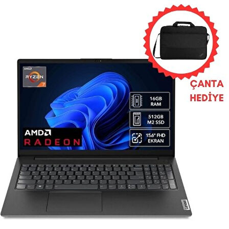 Lenovo V15 G4 82YY0013TR IH4 Ryzen 7 7730U 40GB 512GB SSD 15.6″ Full HD FreeDOS Notebook + Siyah Notebook Çantası Hediye