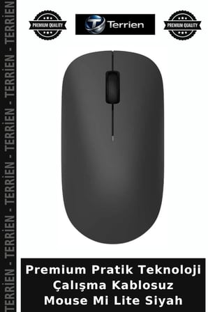 Premium Pratik Teknoloji Çalışma Kablosuz Mouse Mi Lite Siyah