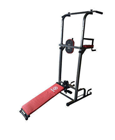 Hepitop Güç Kulesi Fitness Çalışma İstasyonu, Mekik Sehpası, Tutamaklar ve Bacak Uzatmaları Dips