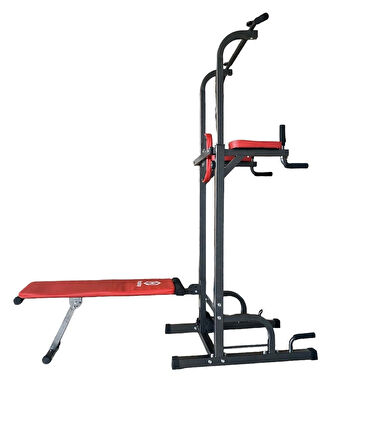 Hepitop Güç Kulesi Fitness Çalışma İstasyonu, Mekik Sehpası, Tutamaklar ve Bacak Uzatmaları Dips