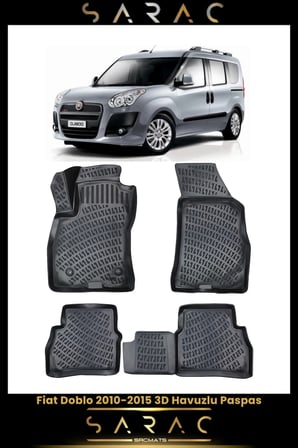Fiat Doblo 2010 Model Araca Özel 3d Havuzlu Paspas