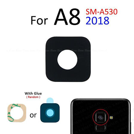 Tkgz Samsung Galaxy A530 Arka Kamera Camı Lens Yapışkanlı