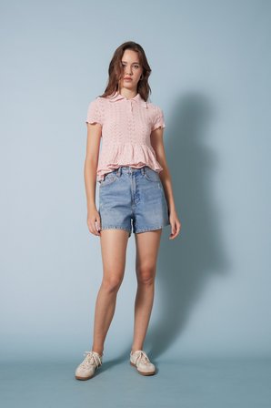 FIRFIRLI POLO YAKA TRİKO BLUZ