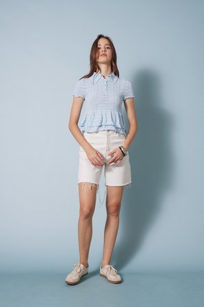 FIRFIRLI POLO YAKA TRİKO BLUZ