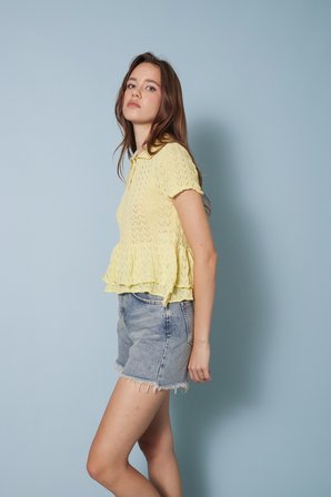FIRFIRLI POLO YAKA TRİKO BLUZ