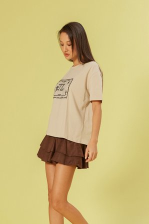 ORGANZE NAKIŞ DETAYLI T-SHIRT