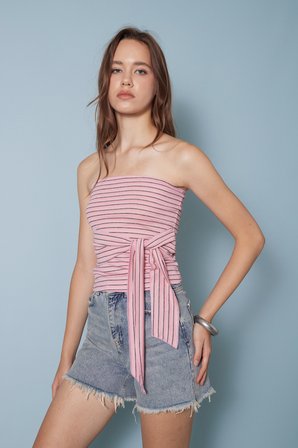 FİYONKLU STRAPLEZ TOP