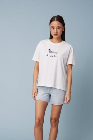 KÖPEK NAKIŞLI KISA KOLLU T-SHIRT