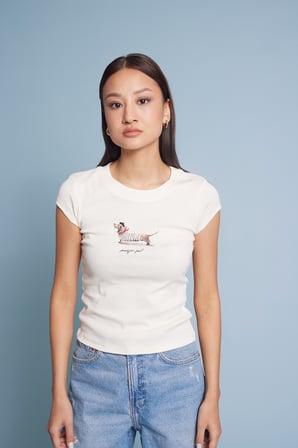 KÖPEK BASKILI PAMUKLU T-SHIRT