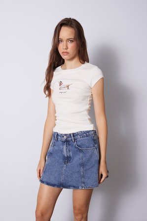KÖPEK BASKILI PAMUKLU T-SHIRT