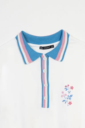 TRİKO YAKALI BASKILI T-SHIRT