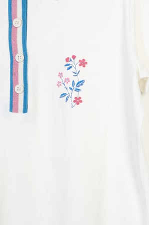 TRİKO YAKALI BASKILI T-SHIRT