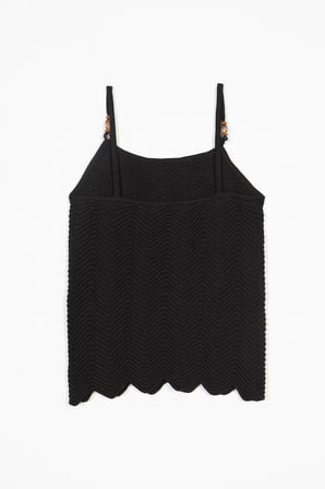 HALTER YAKA BONCUK DETAYLI ASKILI TRİKO TOP