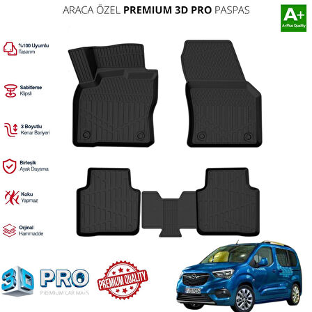 OPEL COMBO ARACA ÖZEL 3D PASPAS 2018 2019 2020 2021 2022 2023 2024 