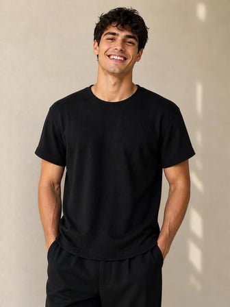 Erkek/Unisex desenli Bisiklet Yaka Basic T-shirt
