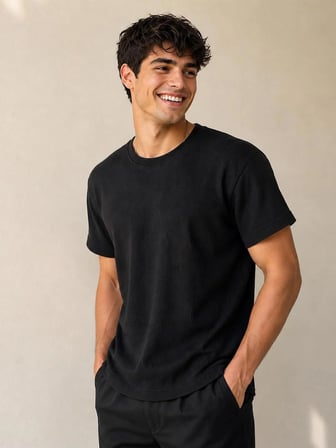 Erkek/Unisex desenli Bisiklet Yaka Basic T-shirt