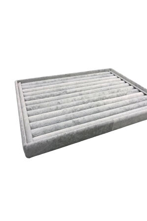 Yerli Süet Gri Sosisli Yüzük Stand Kutu (Aydındecor)