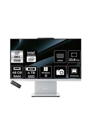 IdeaCentre 24IRH9 i5 13420H 48GB 4TB SSD 23.8" FHD 100Hz W11H Gri All in One Bilgisayar