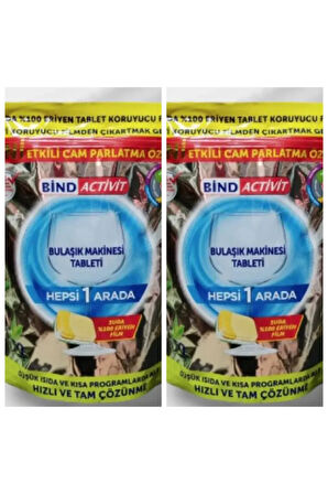 Bind Activit 100 Tablet (2x50) Bulaşık Makinesi Tableti – Hepsi 1 Arada – Yerli & Ekonomik Paket